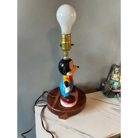 Vintage 1970s Disney Productions Mickey Mouse Ceramic Lamp – Works Great! - Picture 4 of 11